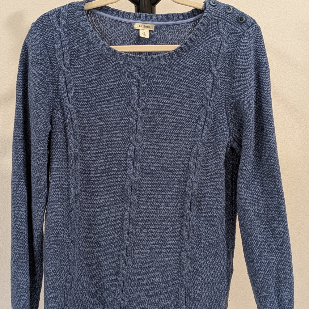 L.L. Bean Navy Cable Knit Sweater